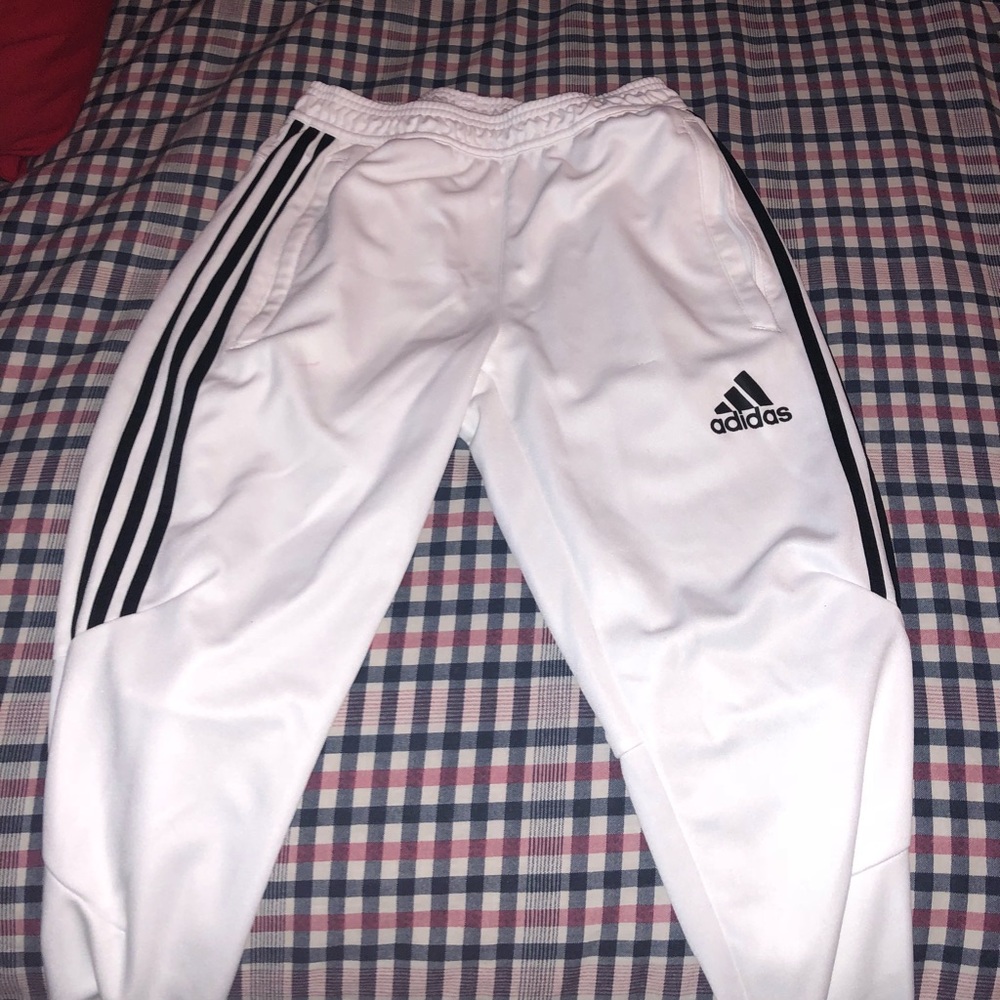 Adidas track pants half stripped w zippers
